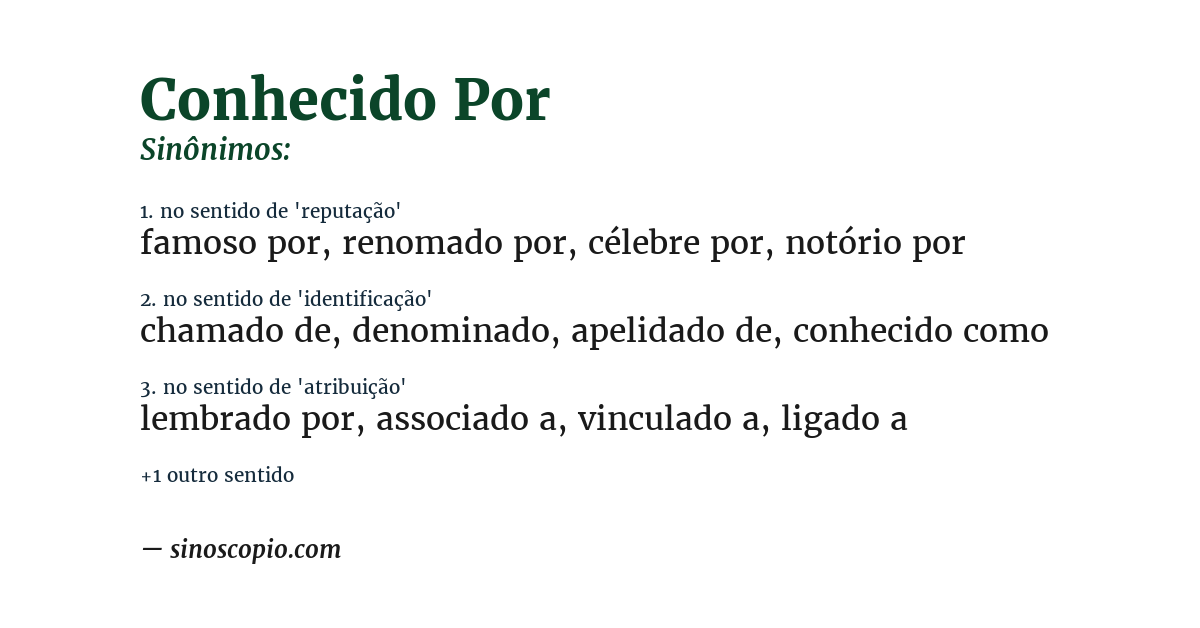 Sinônimo de conhecido por