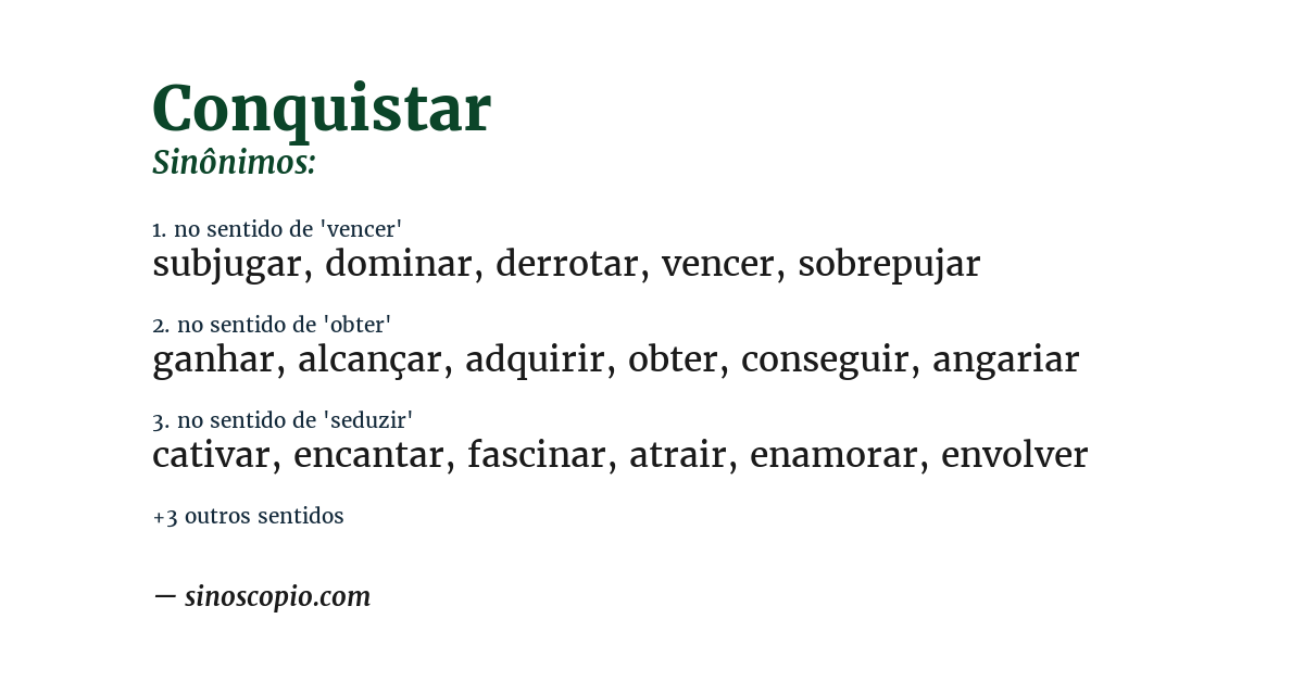 Sinônimo de conquistar