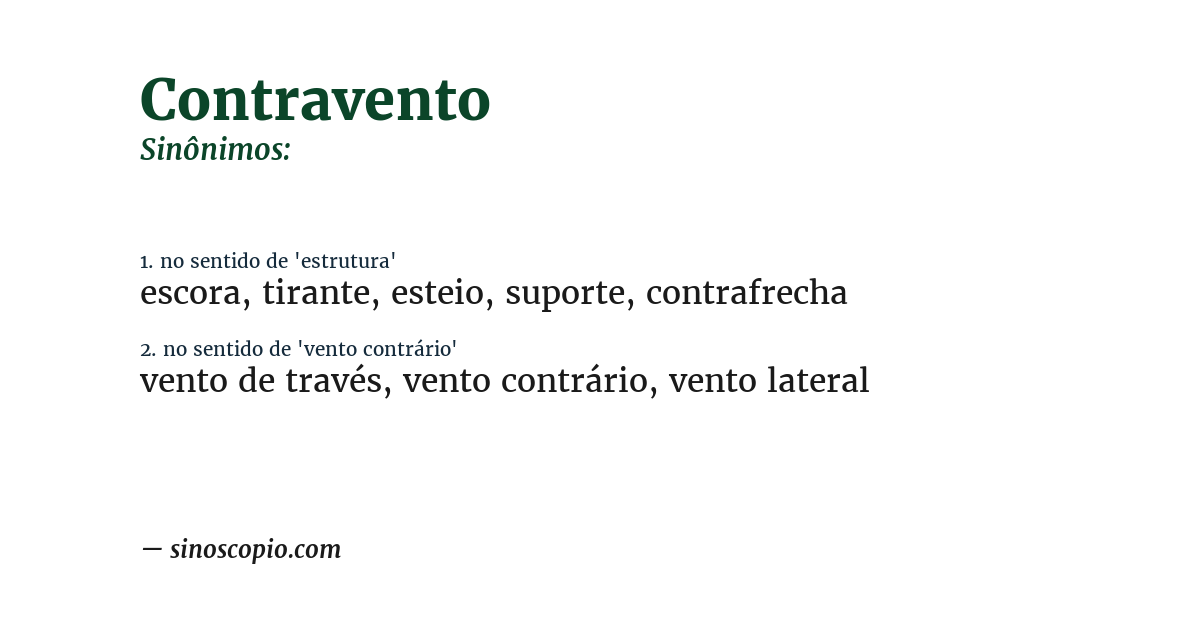 Sinônimo de contravento