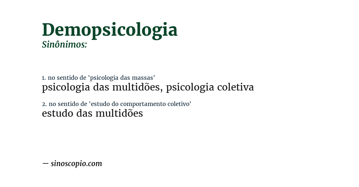 Sinônimo de demopsicologia