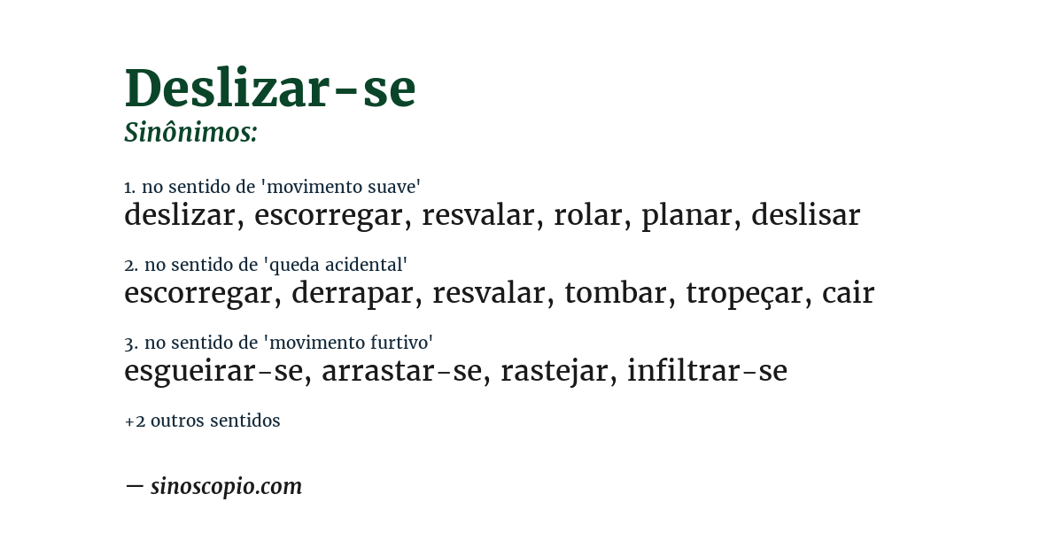 Sinônimo de deslizar-se