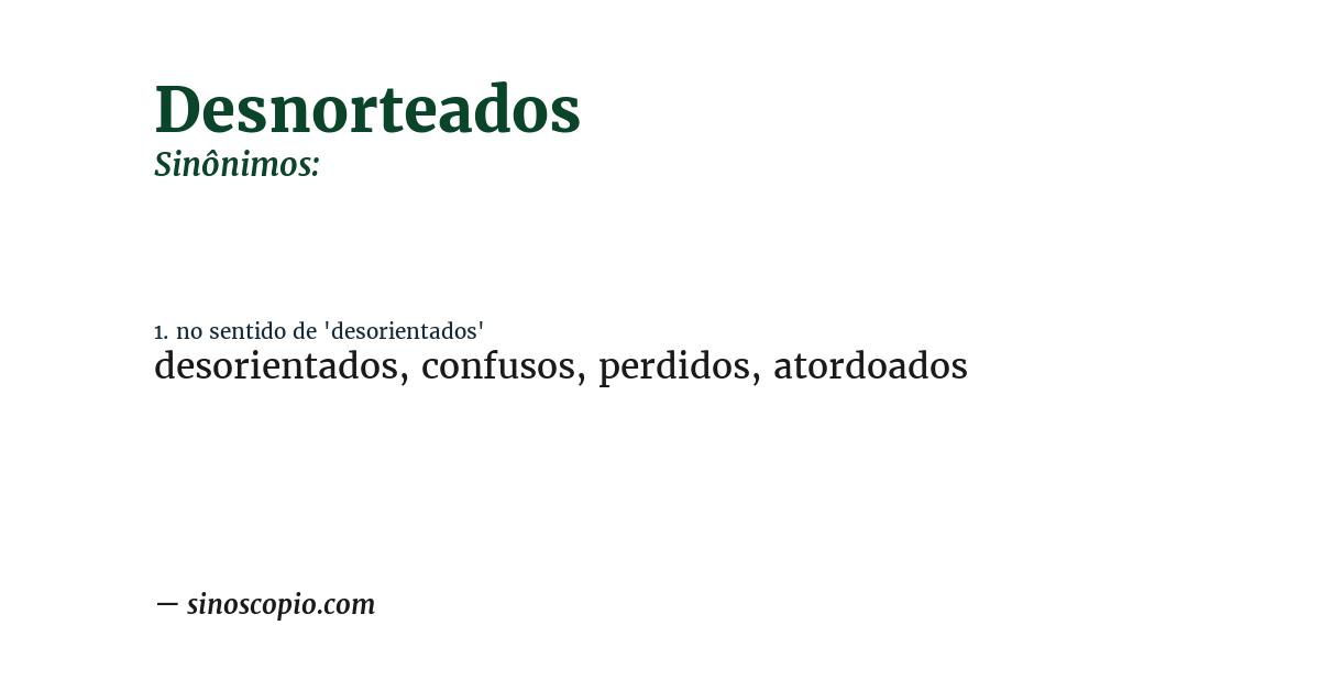 Sinônimo de desnorteados