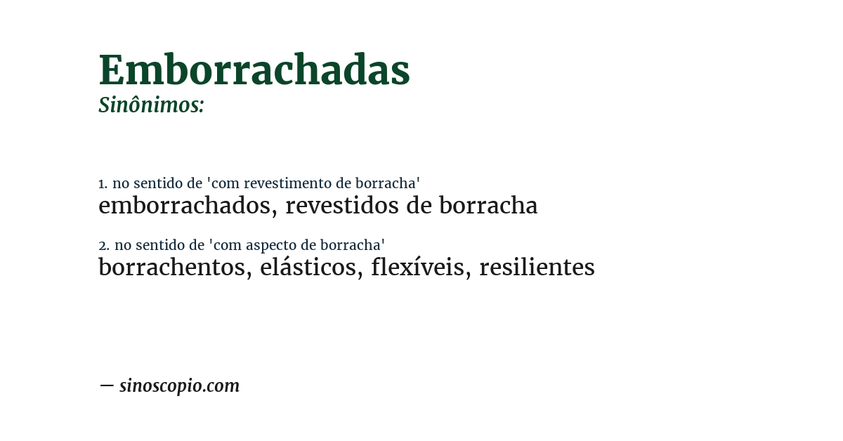 Sinônimo de emborrachadas