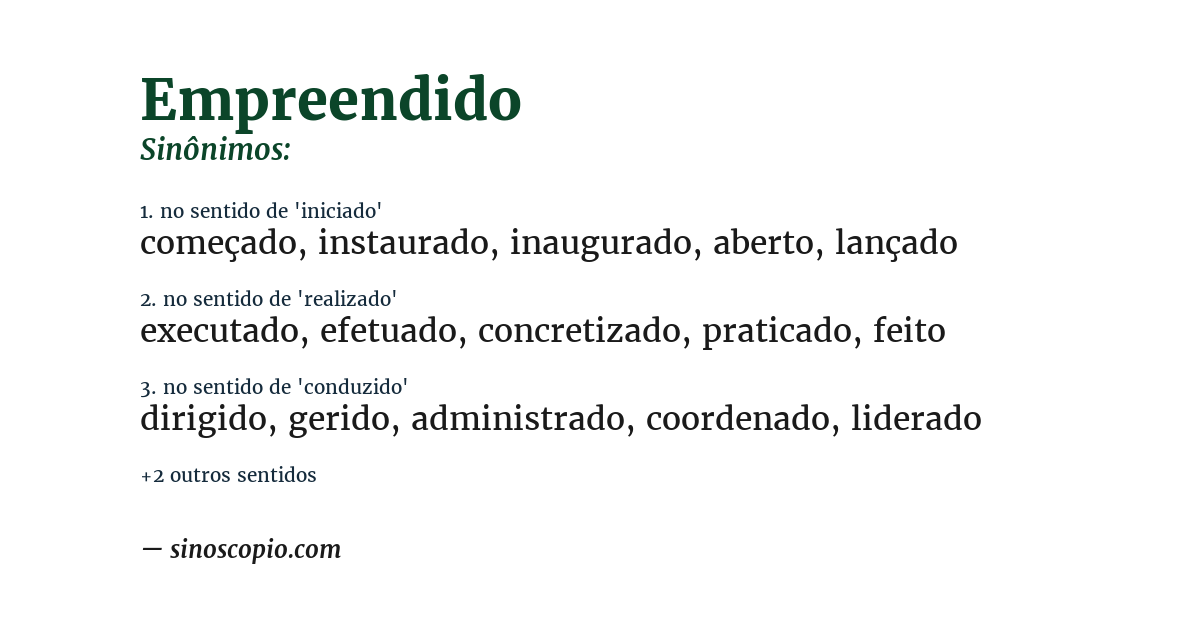 Sinônimo de empreendido