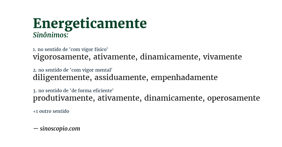 Sinônimo de energeticamente