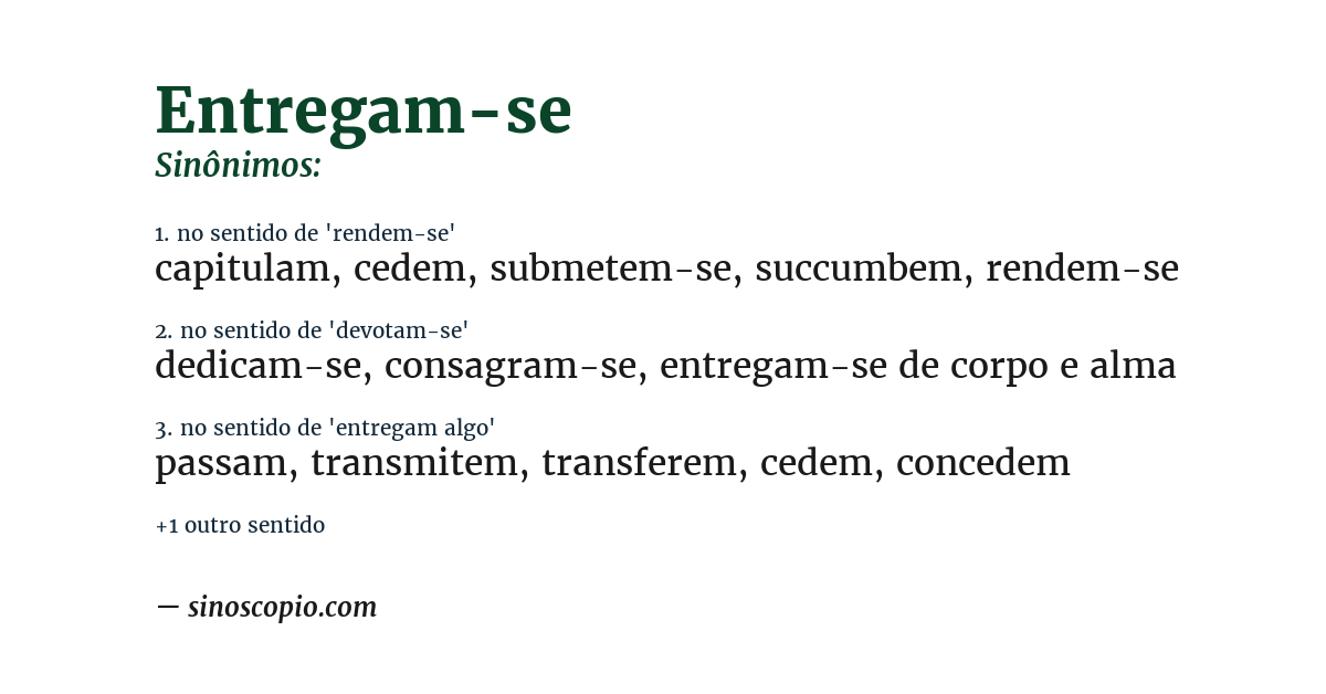 Sinônimo de entregam-se
