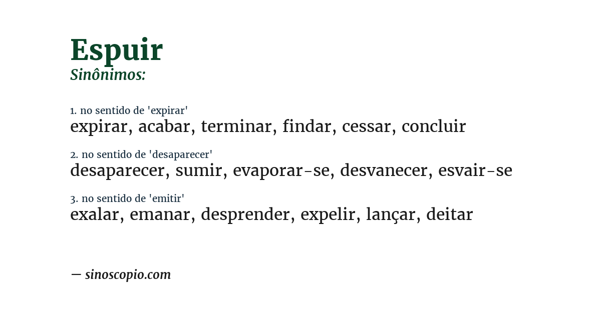 Sinônimo de espuir