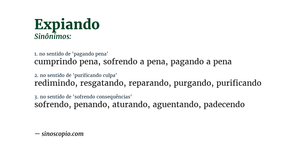 Sinônimo de expiando