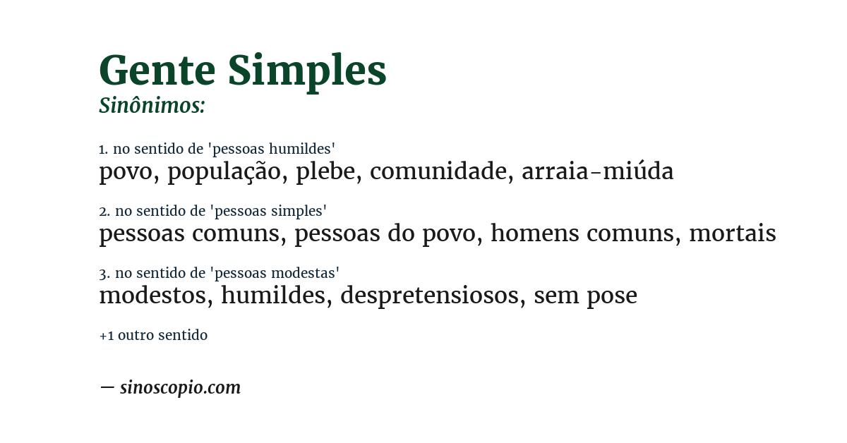 Sinônimo de gente simples