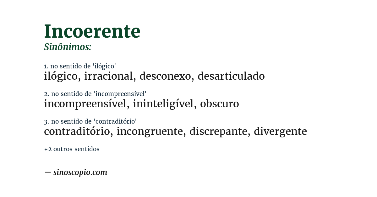 Sinônimo de incoerente