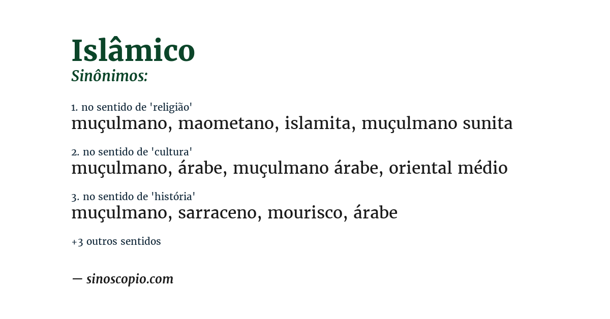 Sinônimo de islâmico