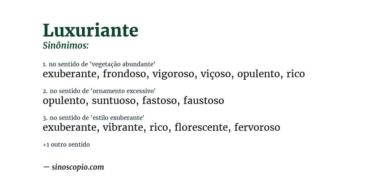 Sinônimo de luxuriante