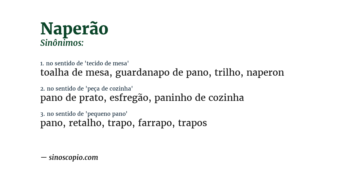 Sinônimo de naperão