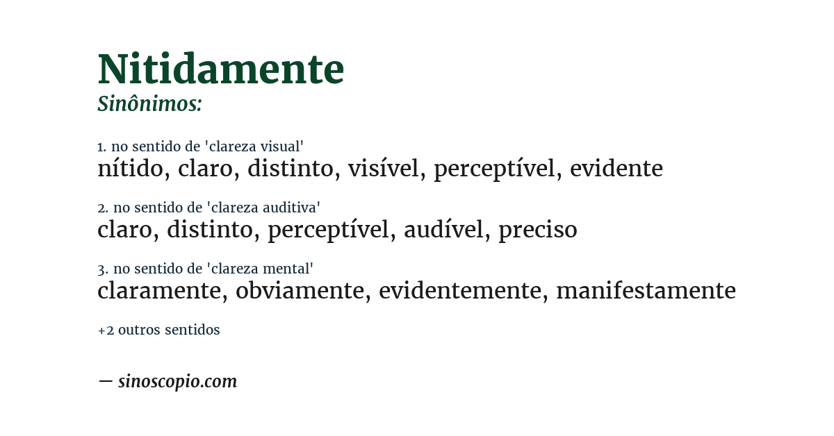 Sinônimo de nitidamente