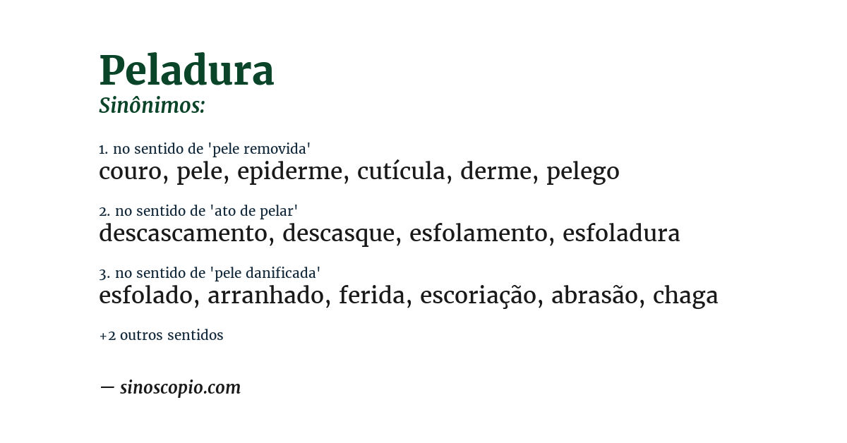 Sinônimo de peladura