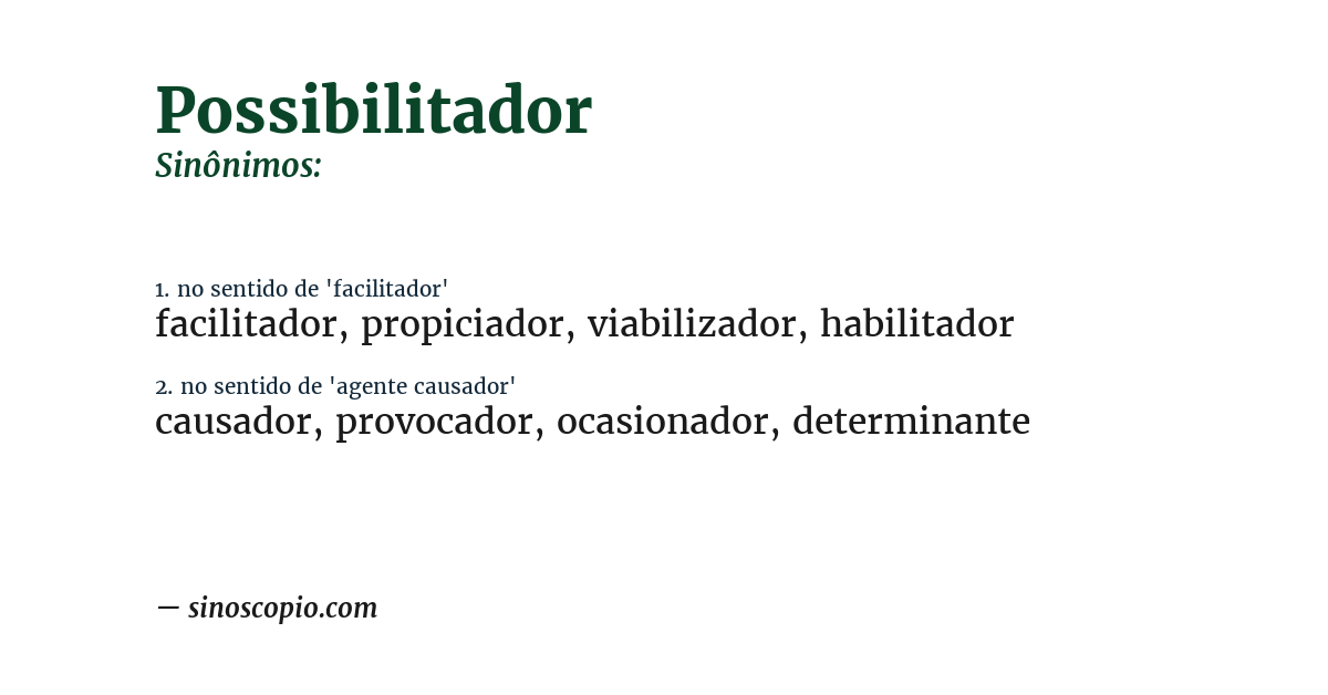 Sinônimo de possibilitador