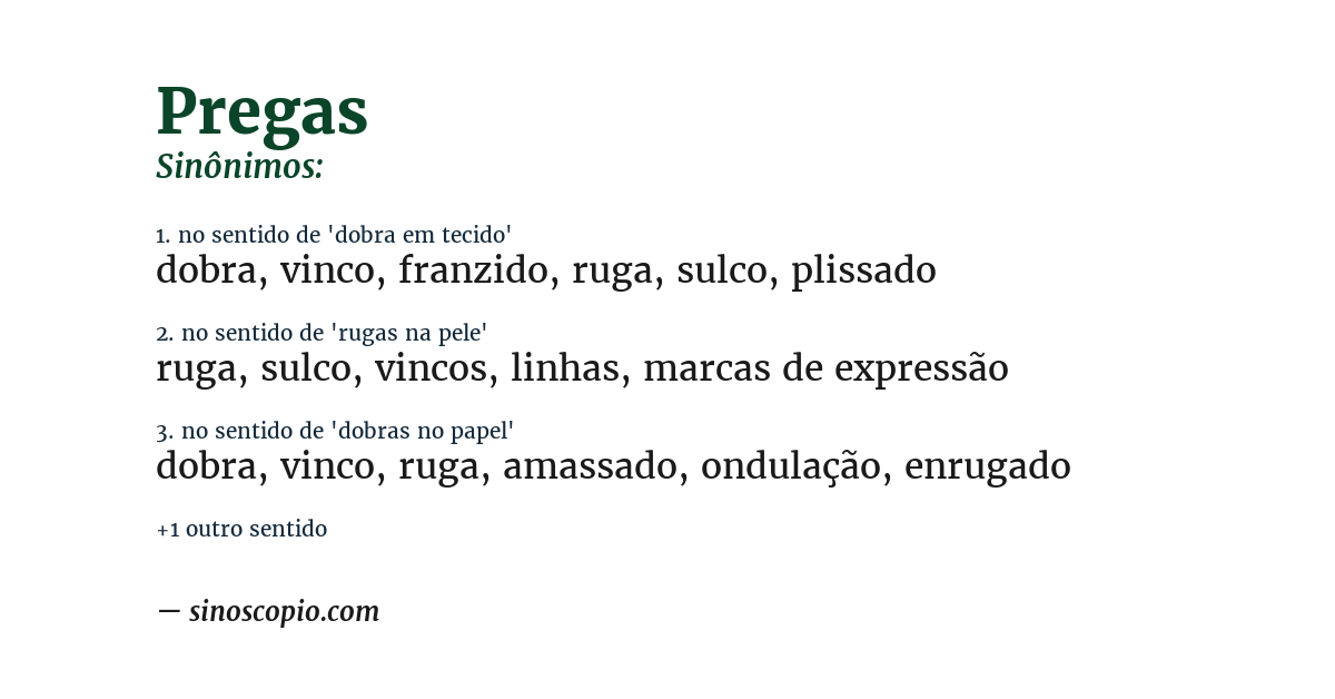 Sinônimo de pregas