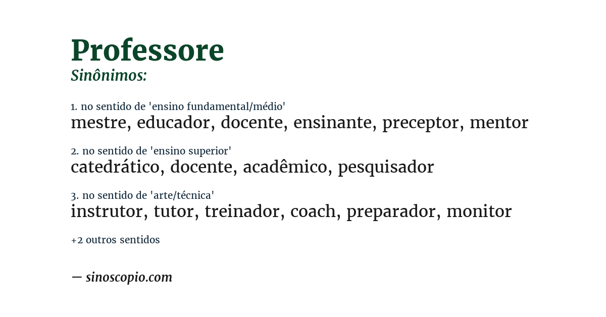 Sinônimo de professore