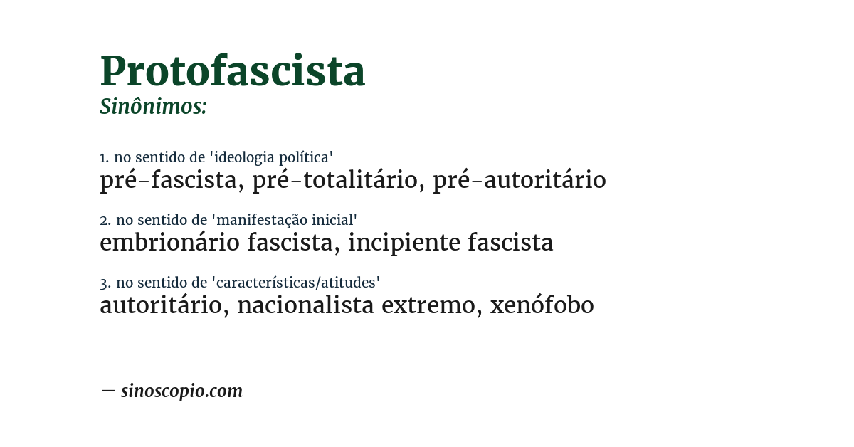 Sinônimo de protofascista