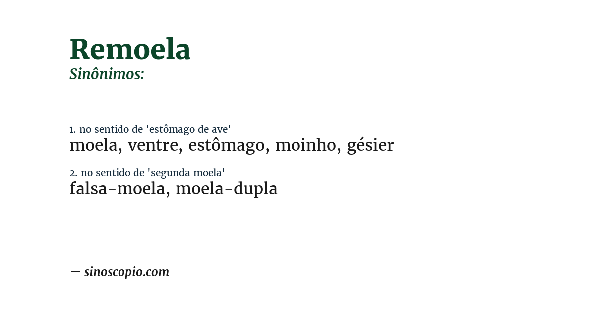 Sinônimo de remoela