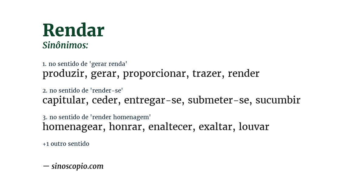 Sinônimo de rendar