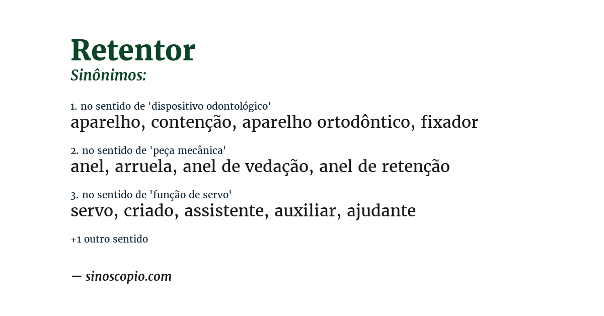 Sinônimo de retentor