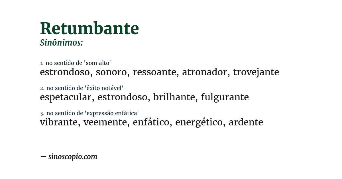 Sinônimo de retumbante