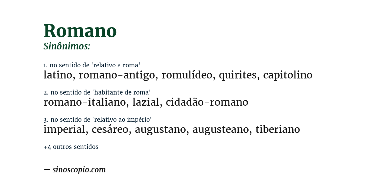 Sinônimo de romano
