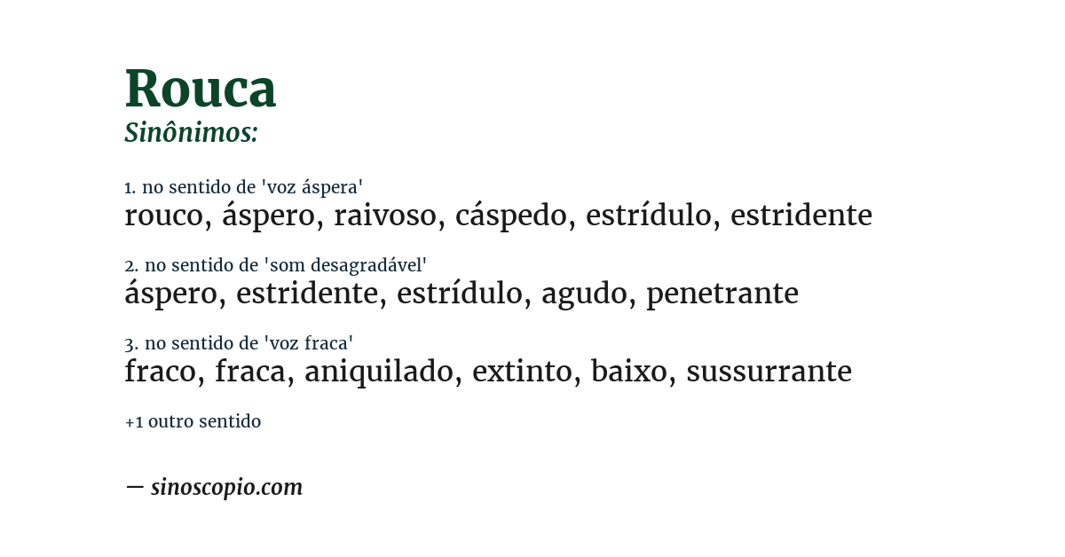 Sinônimo de rouca