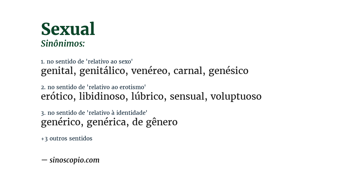 Sinônimo de sexual