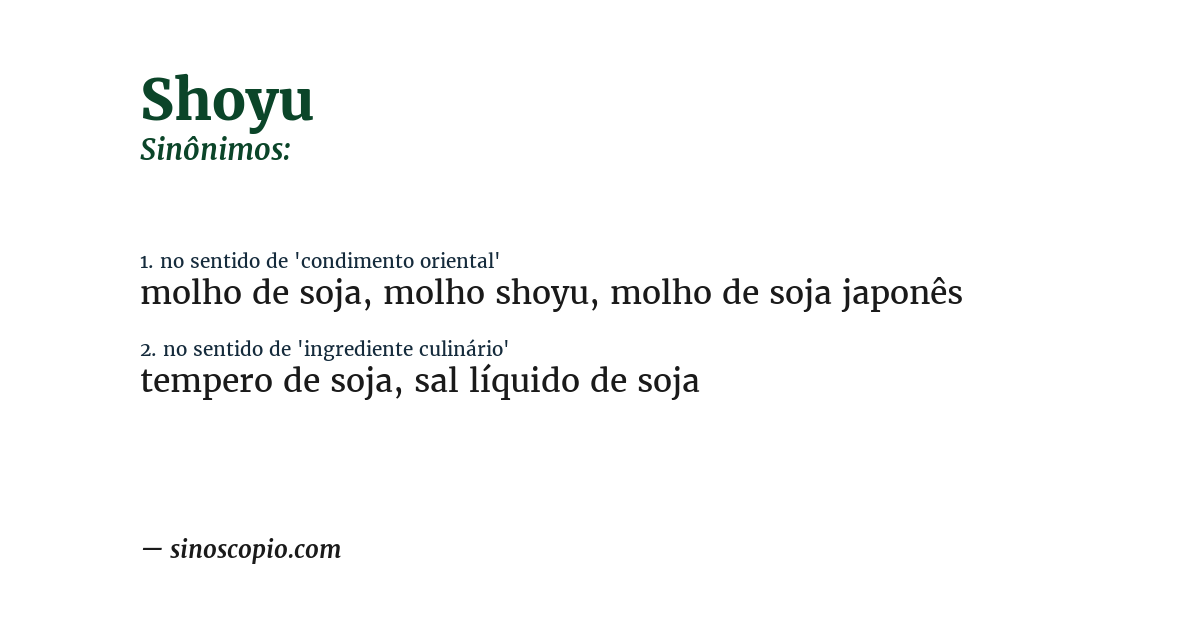 Sinônimo de shoyu