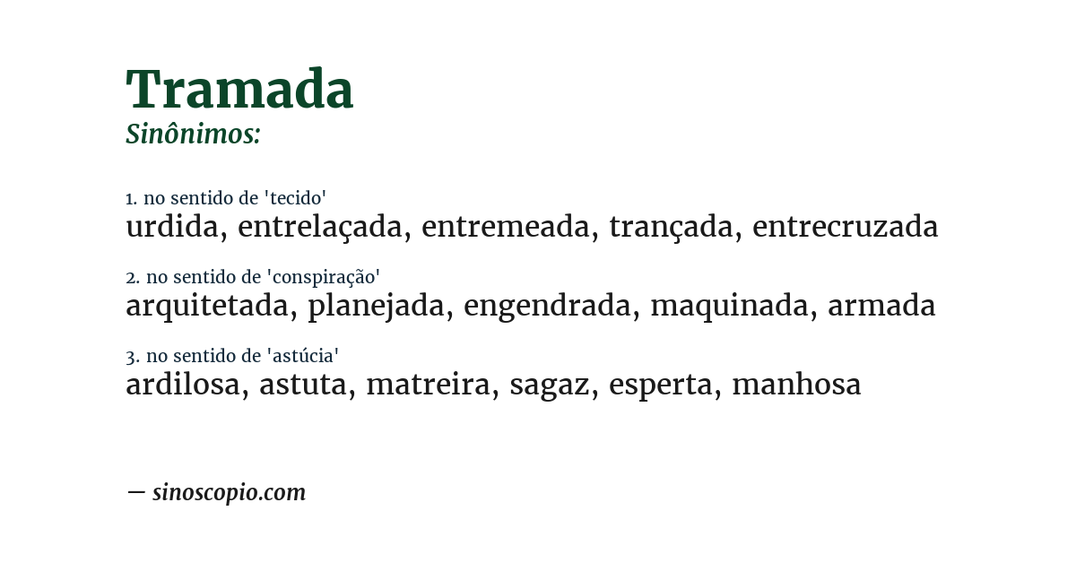 Sinônimo de tramada