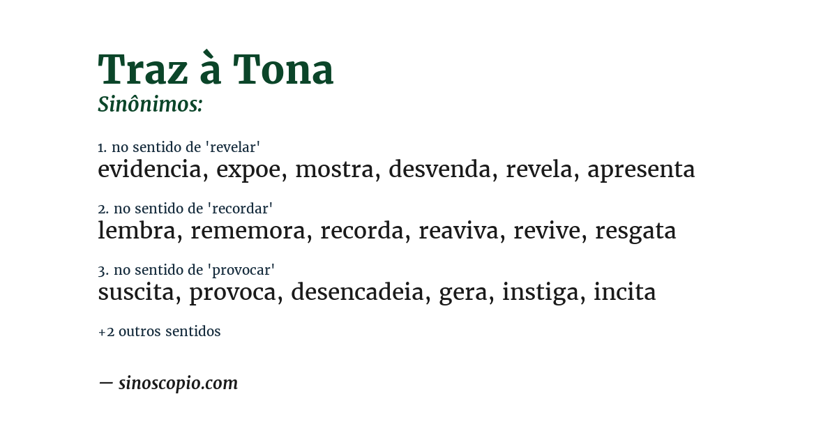 Sinônimo de traz à tona