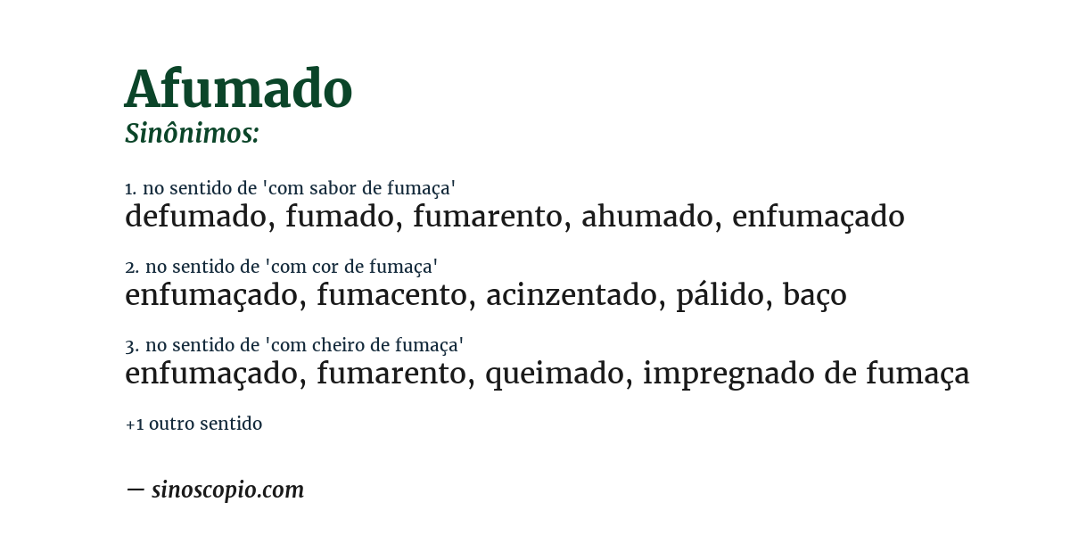 Sinônimo de afumado