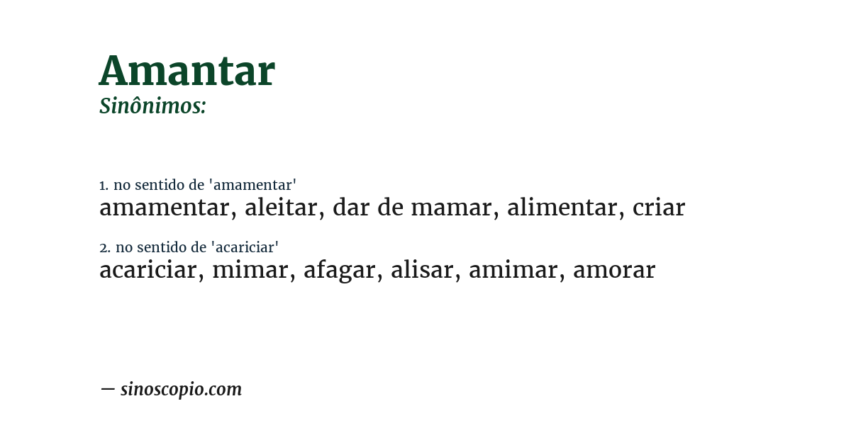 Sinônimo de amantar