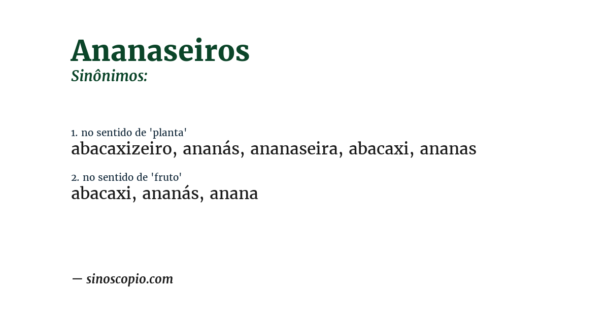 Sinônimo de ananaseiros