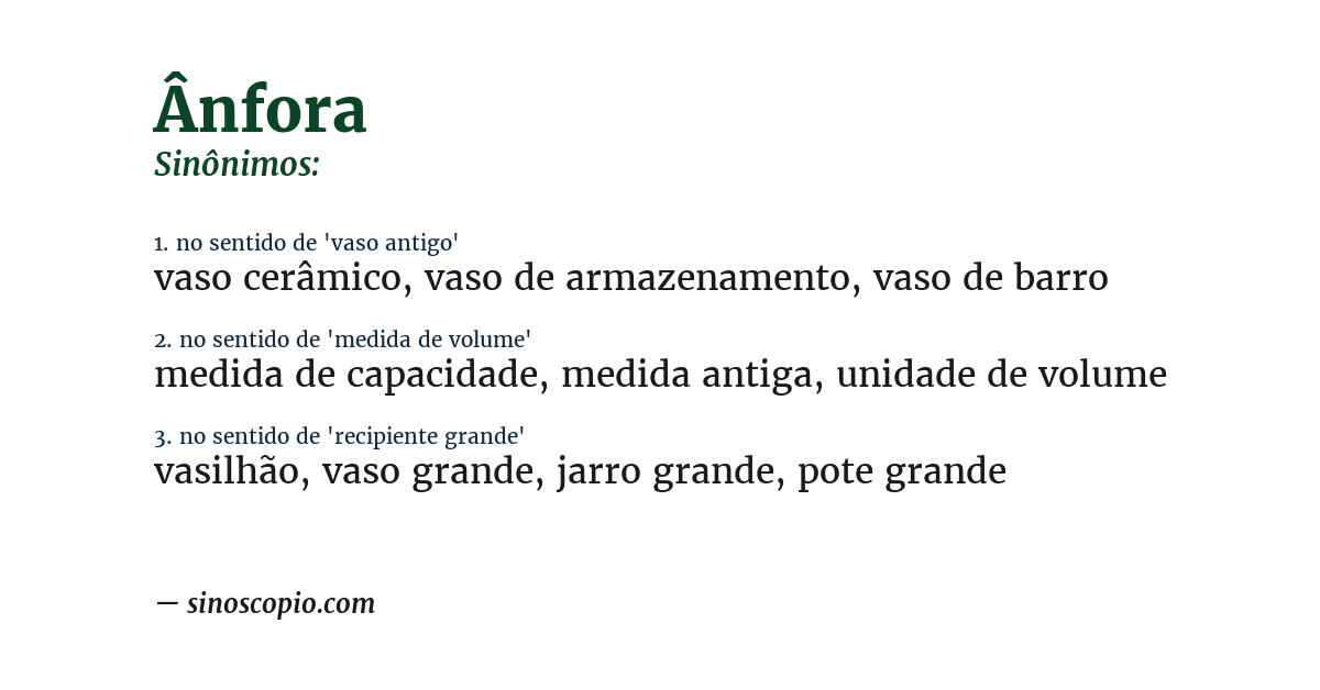Sinônimo de ânfora