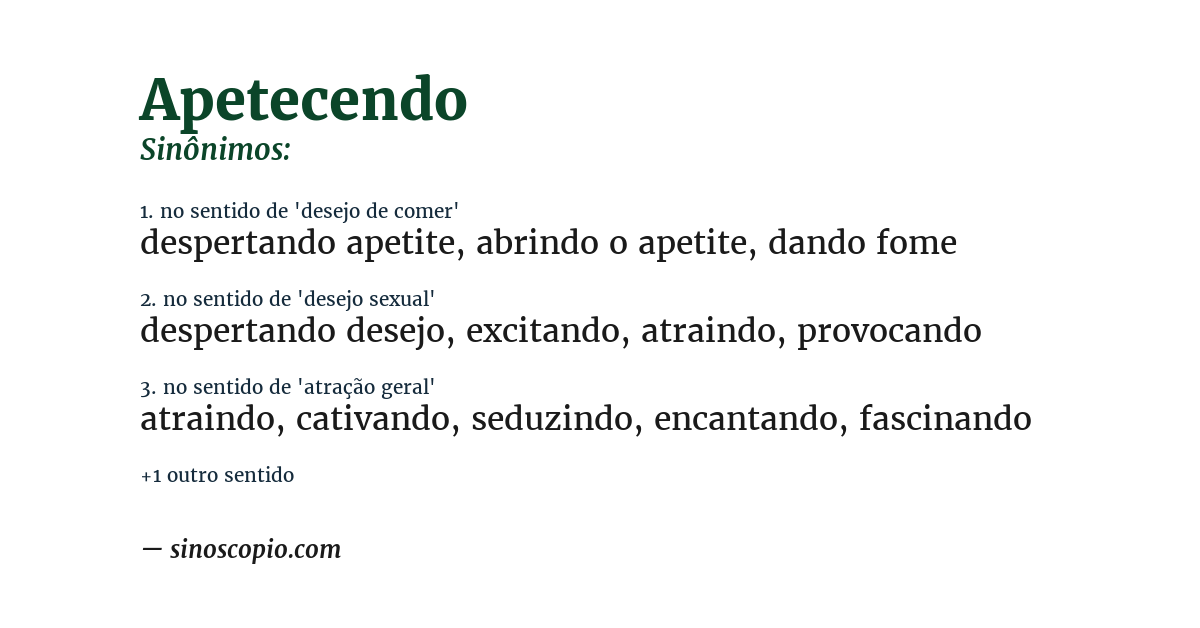 Sinônimo de apetecendo