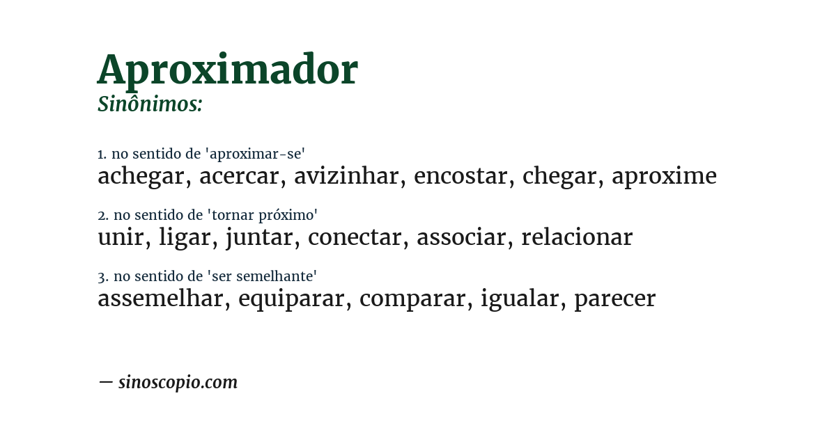 Sinônimo de aproximador