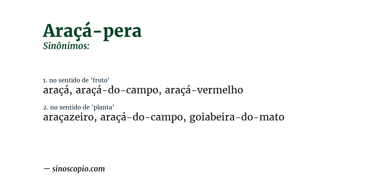 Sinônimo de araçá-pera
