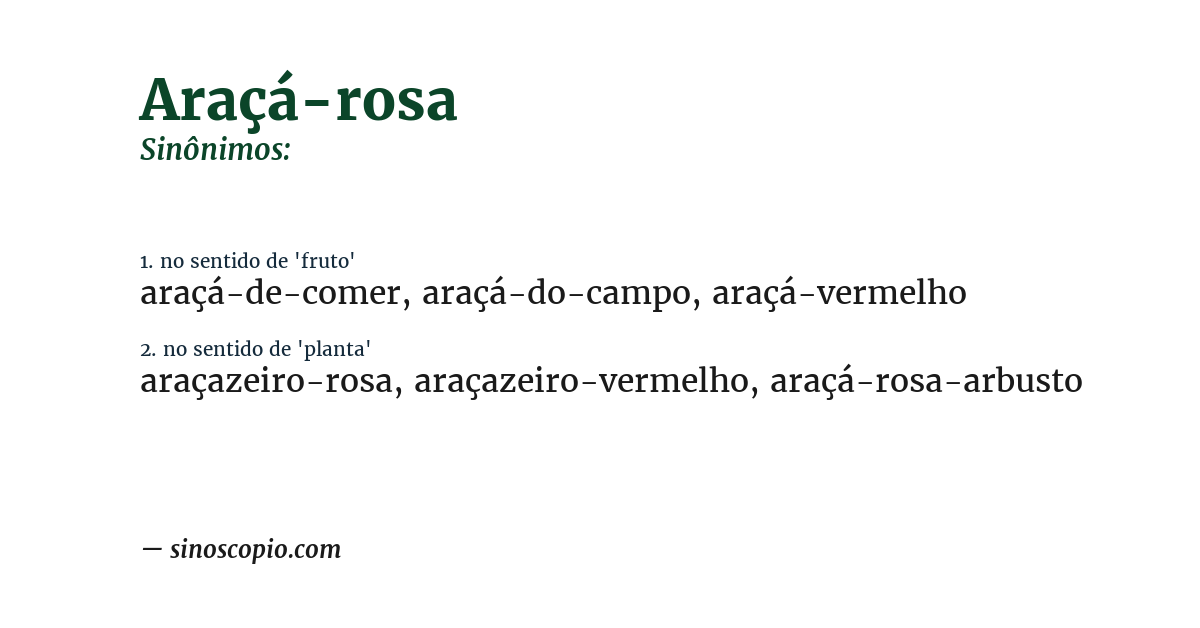 Sinônimo de araçá-rosa