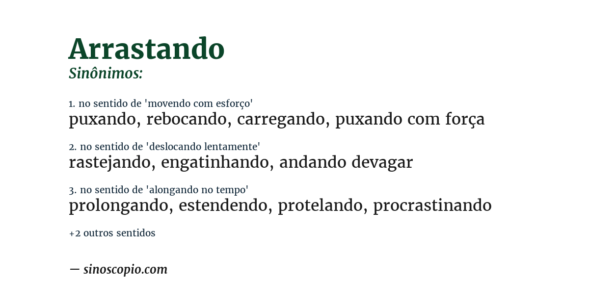 Sinônimo de arrastando