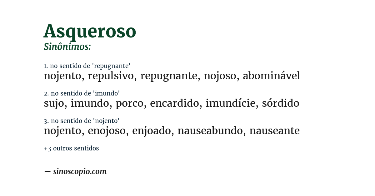 Sinônimo de asqueroso