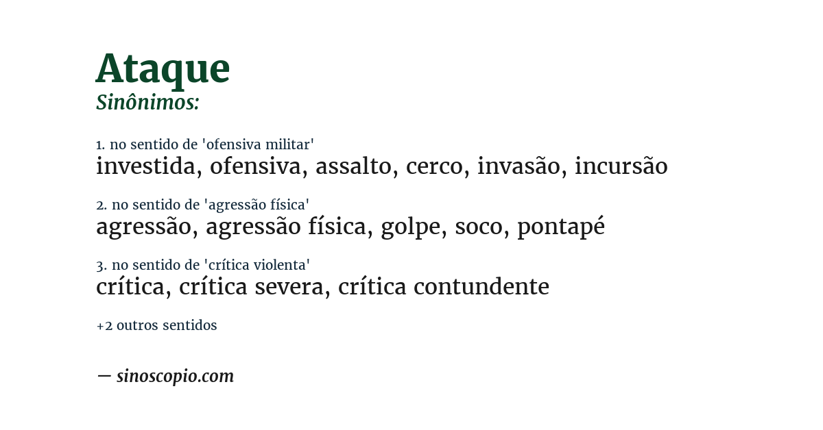 Sinônimo de ataque