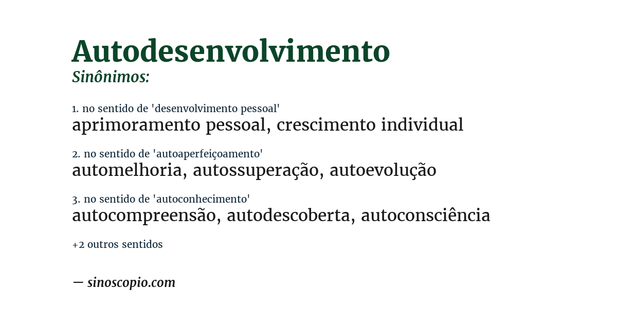 Sinônimo de autodesenvolvimento