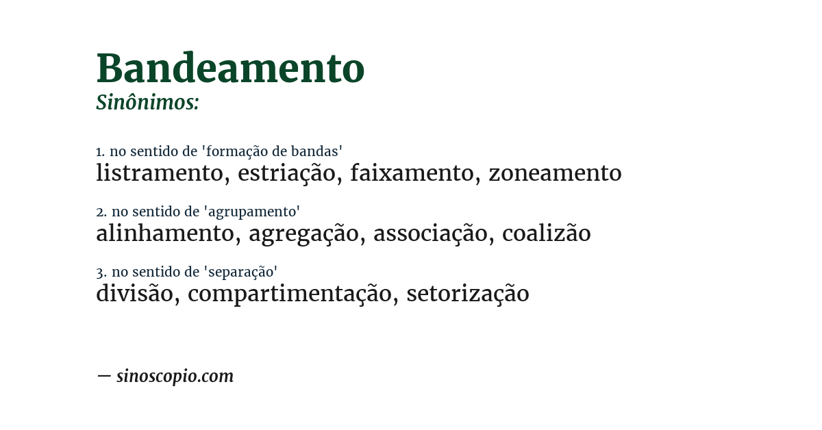 Sinônimo de bandeamento
