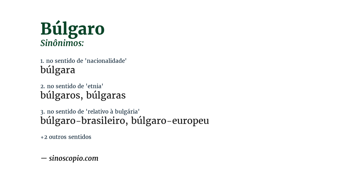 Sinônimo de búlgaro