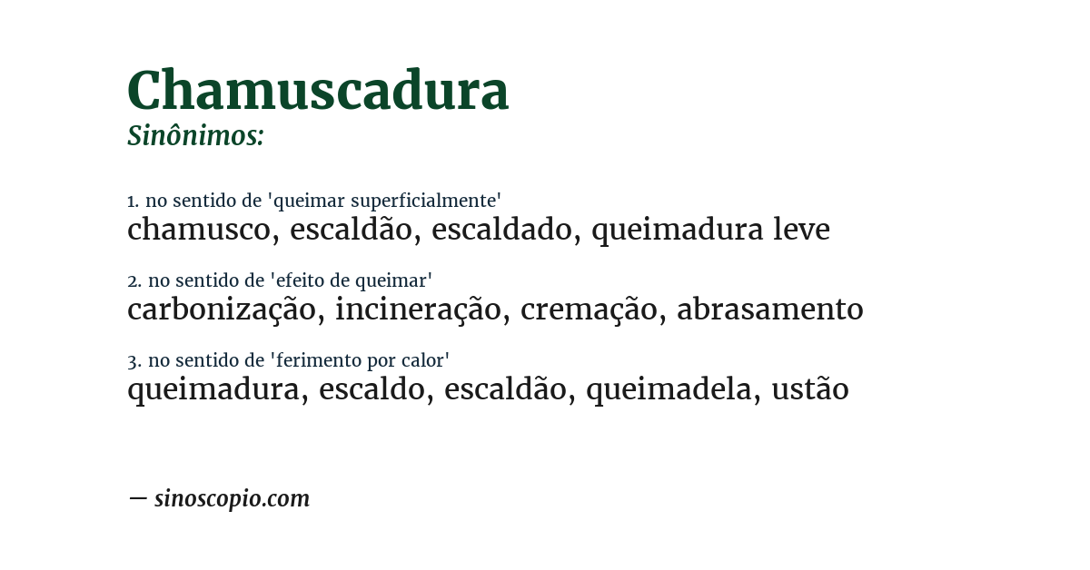 Sinônimo de chamuscadura