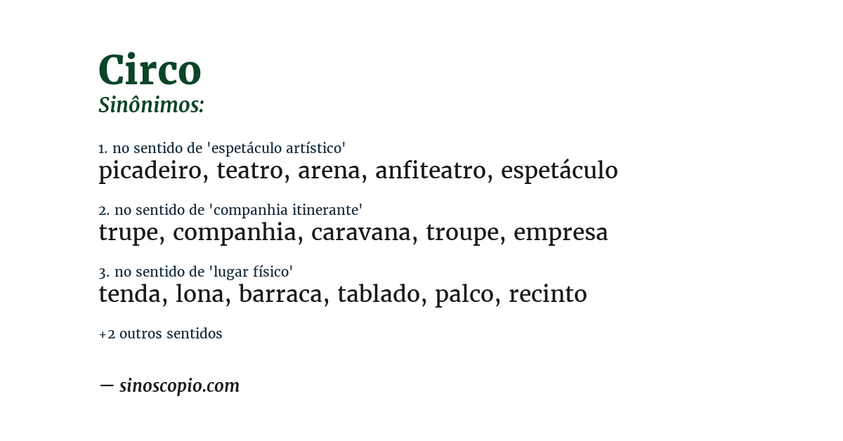 Sinônimo de circo
