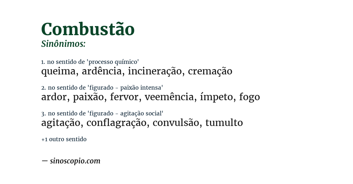 Sinônimo de combustão